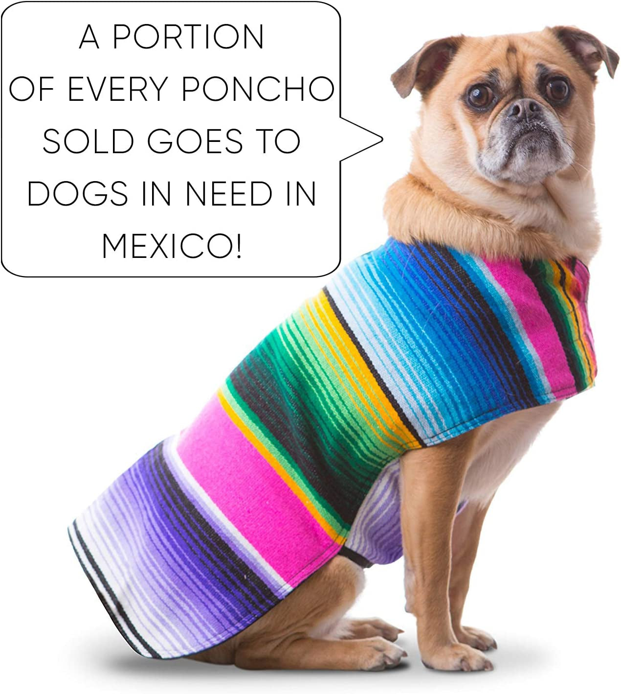 Handmade Dog Poncho from Mexican Serape Blanket - Southwestern and Tie Dye Dog Clothes - Coat - Costume - Sweater - Vest