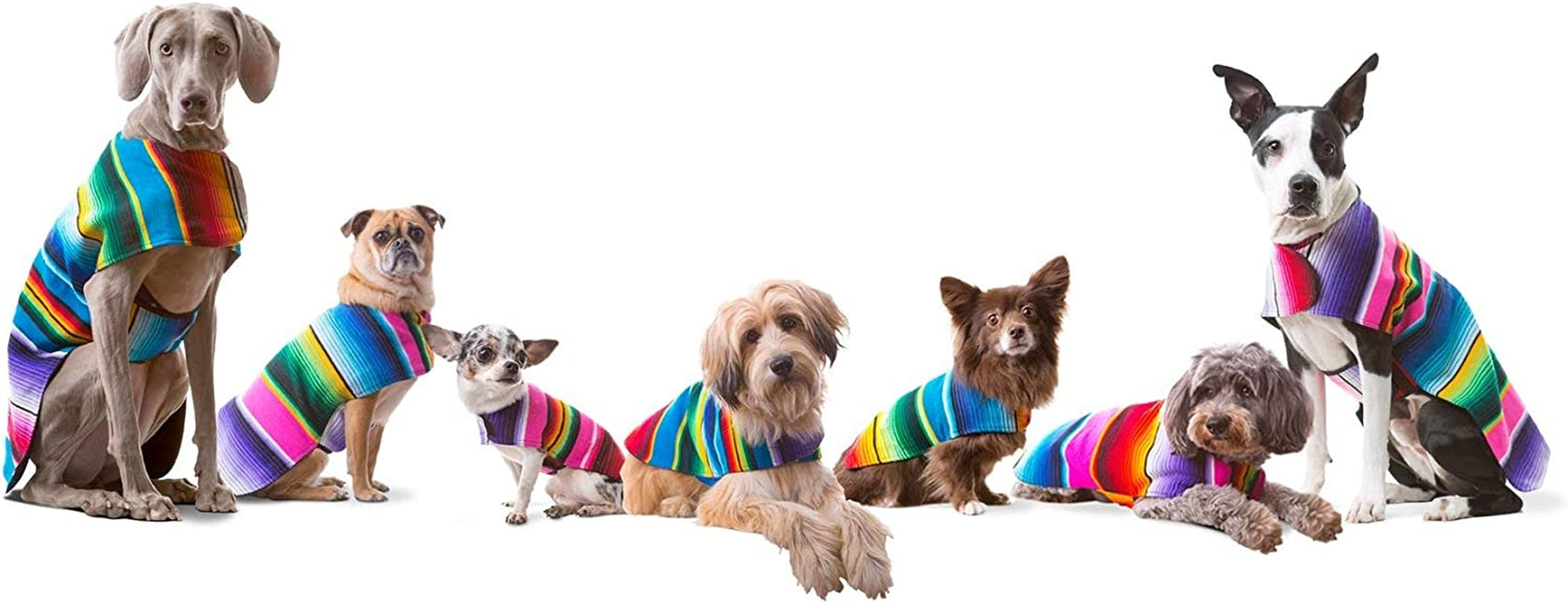 Handmade Dog Poncho from Mexican Serape Blanket - Southwestern and Tie Dye Dog Clothes - Coat - Costume - Sweater - Vest