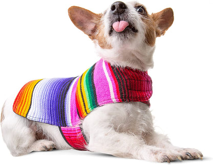 Handmade Dog Poncho from Mexican Serape Blanket - Southwestern and Tie Dye Dog Clothes - Coat - Costume - Sweater - Vest