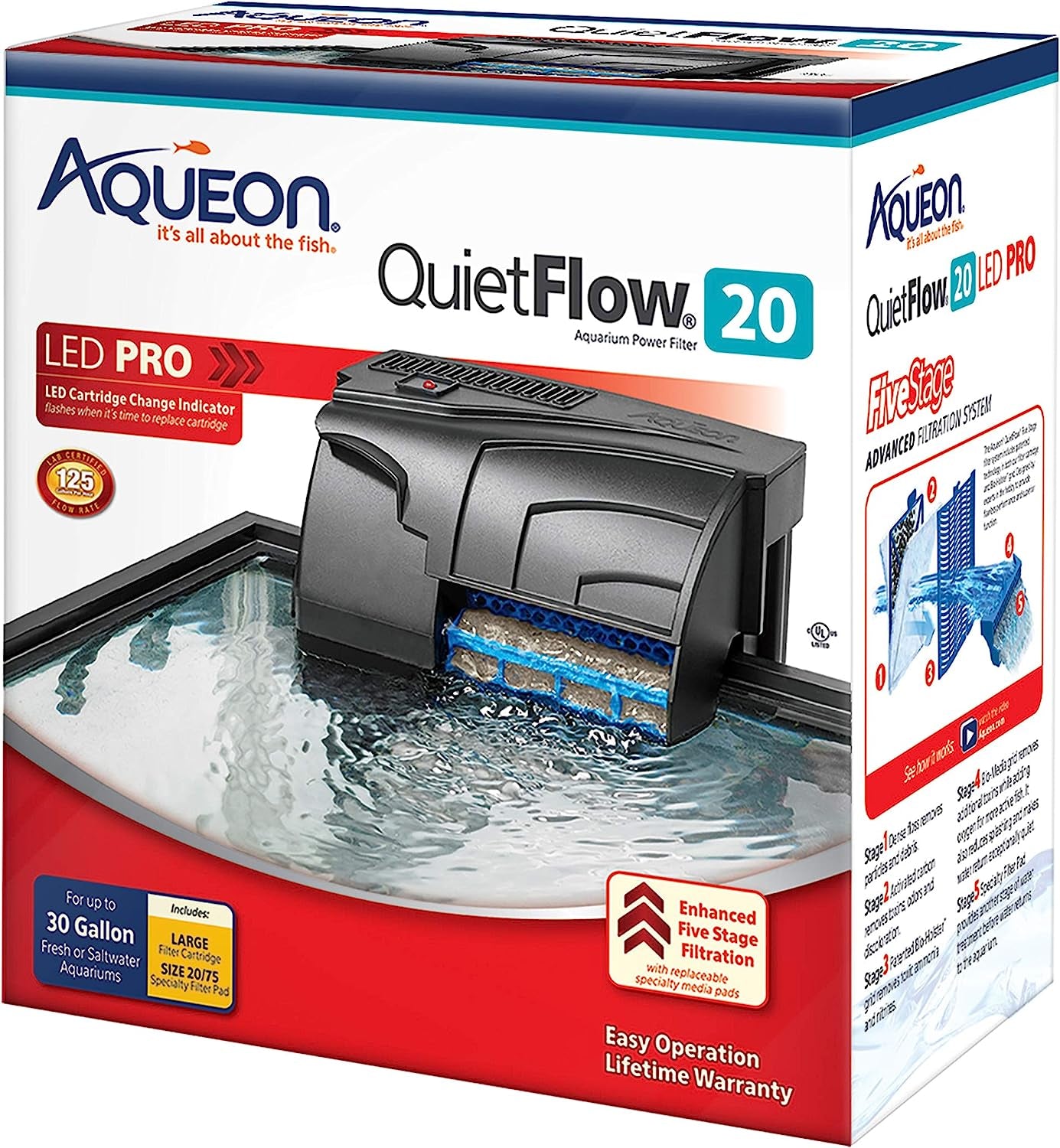 Quietflow LED PRO Aquarium Power Filter, Size 20