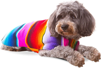 Handmade Dog Poncho from Mexican Serape Blanket - Southwestern and Tie Dye Dog Clothes - Coat - Costume - Sweater - Vest