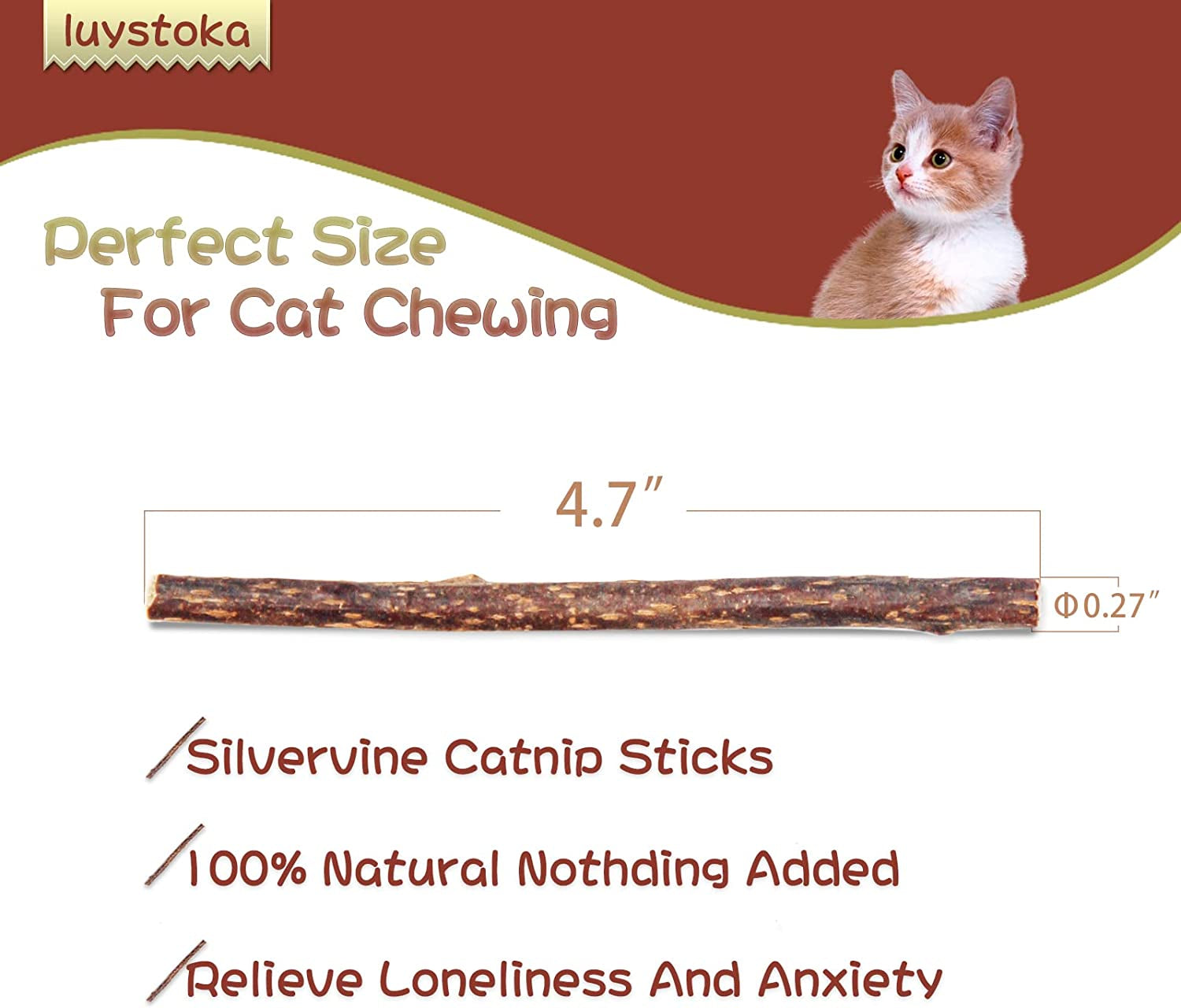 Silvervine Sticks 15Pcs/Pack, Silvervine Cat Chew Toys, Matatabi Chew Sticks, Silvervine Teething Toys for Aggressive Chewers, Silver Vine for Kitten Kitty Cats