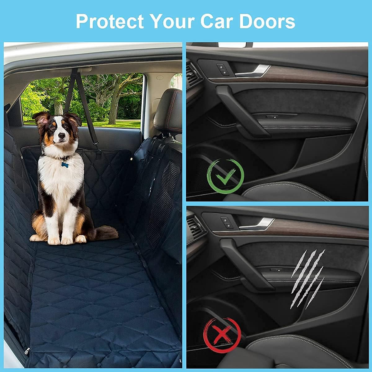 Car Dog Cover Back Seat - Pet Car Seat Covers - Dog Hammock for Car Backseat Waterproof, Dog Car Seat Cover for Back Seat with Mesh Window,Seat Cover for Dogs Durable Nonslip SUV