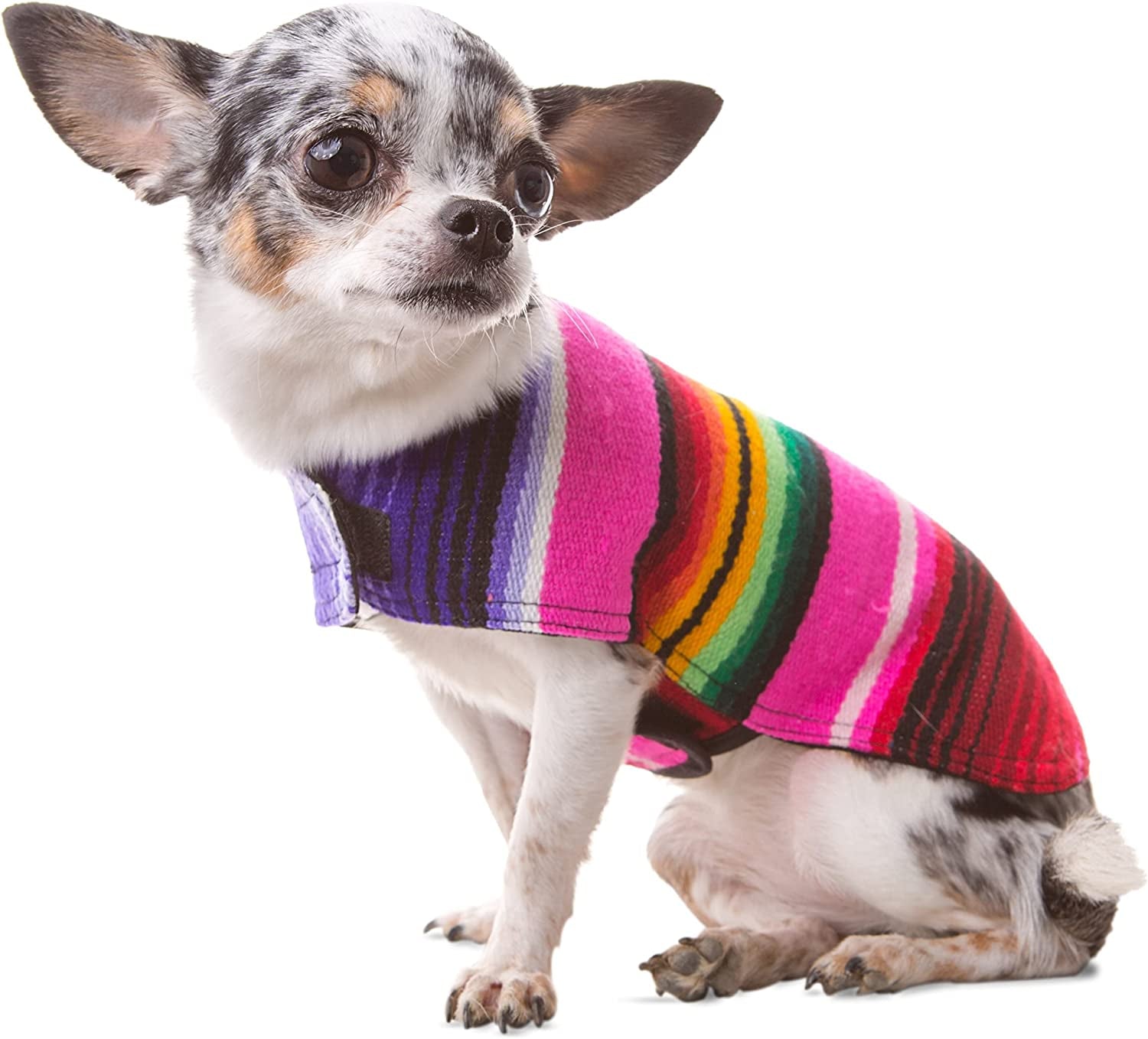 Handmade Dog Poncho from Mexican Serape Blanket - Southwestern and Tie Dye Dog Clothes - Coat - Costume - Sweater - Vest